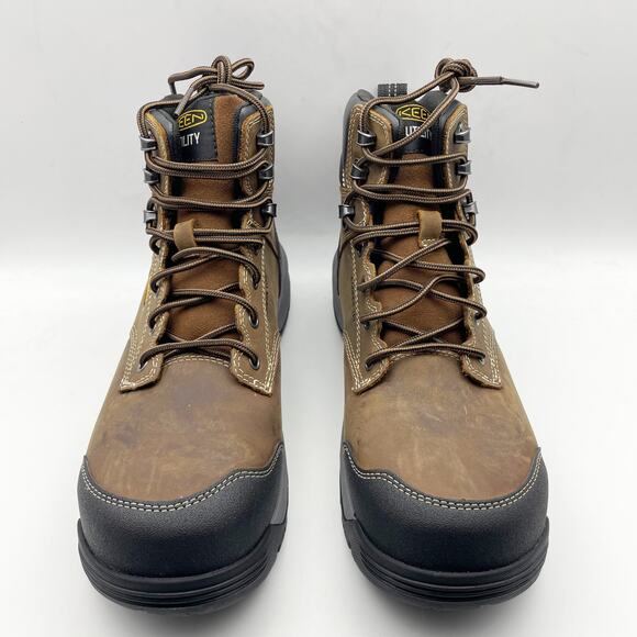KEEN Womens Evanston 6" Work Boots US 8.5 Wide Brown Carbon Fiber Toe WP NIB - Picture 6 of 13